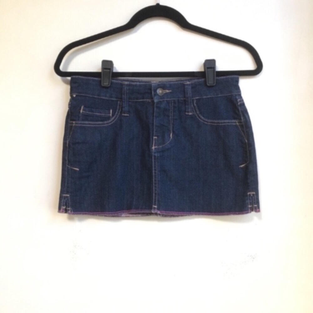 NEW Forever 21 Dark Denim Cut Off Mini Skirt